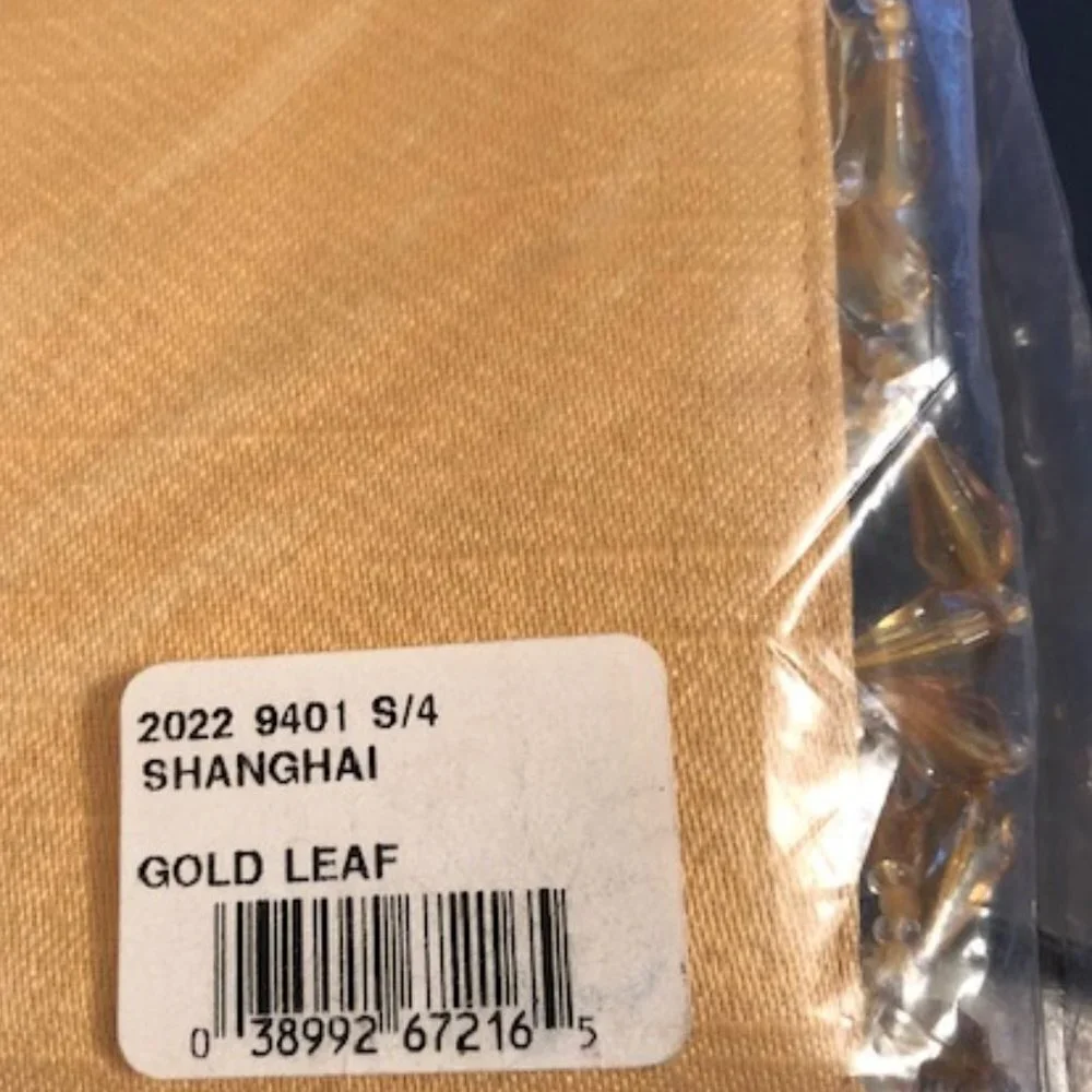 WATERFORD Shanghai Gold Leaf Beaded Place Mats 4